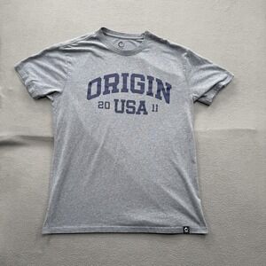 Origin Shirt Mens Large Gray Origin USA 2011 Graphic Tee Tagless Made USA